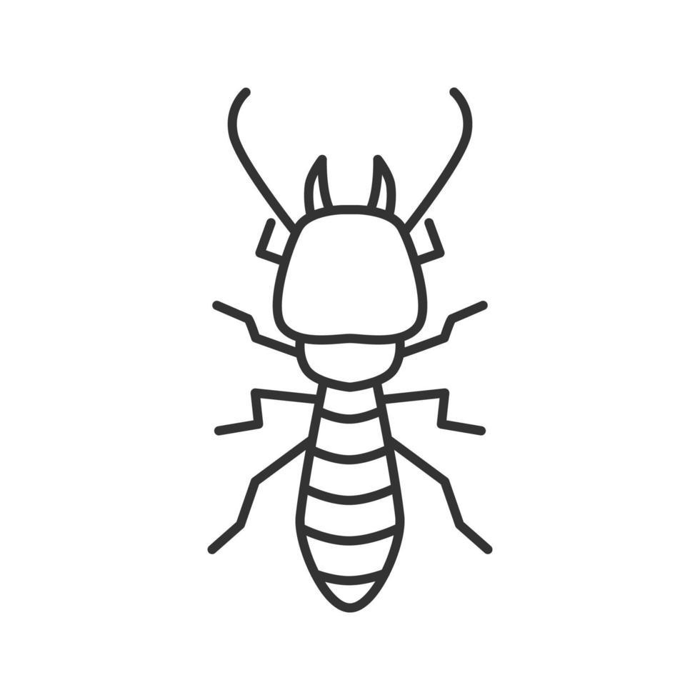 termiet lineaire pictogram. witte mier. dunne lijn illustratie. insectenplaag. contour symbool. vector geïsoleerde overzichtstekening