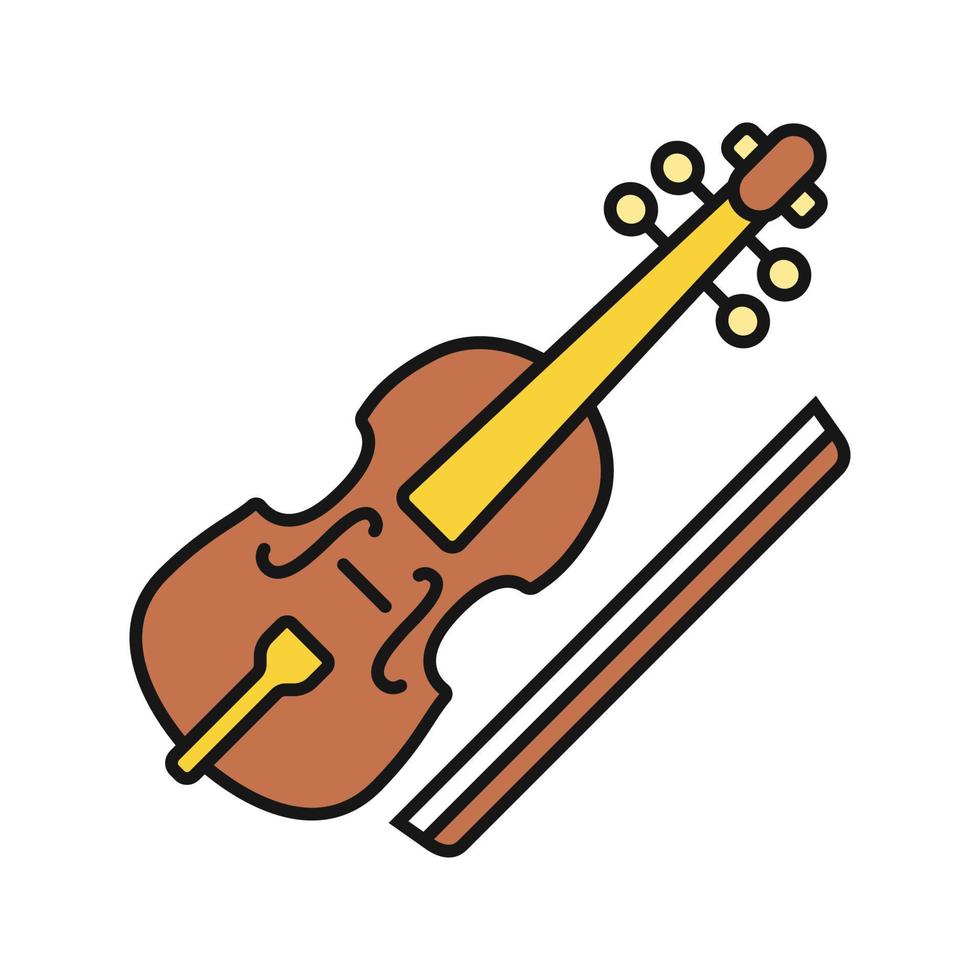 altviool en boog kleur icoon. cello. geïsoleerde vectorillustratie vector