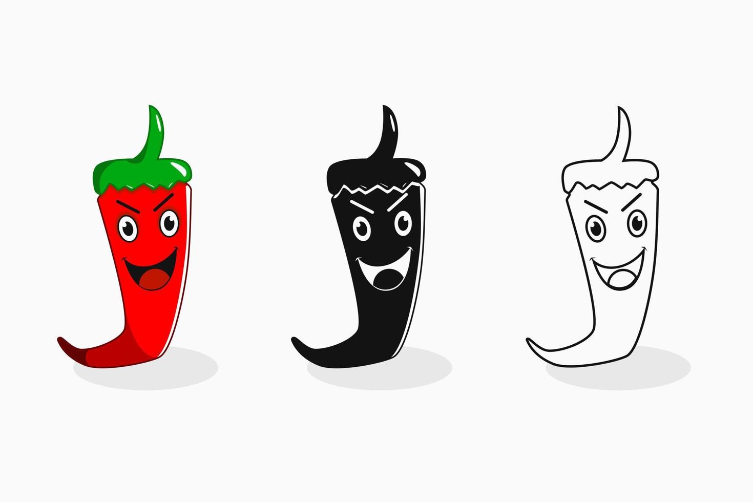 vectorillustratie pittige rode chili pictogram. voor logo's, mascottes, symbolen en pictogrammen vector