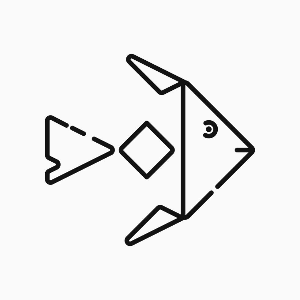 vis lijn pictogram. eenvoudig logo-concept. geschikt voor logo's, pictogrammen, symbolen en tekens. zoals het embleem van het zeevruchtenrestaurant, visserijbedrijf; vector
