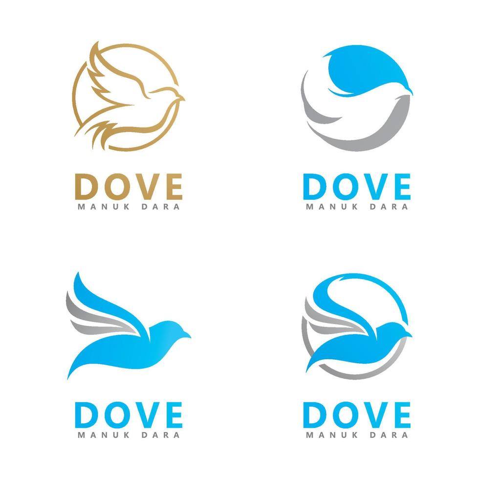 vogel duif logo sjabloon vectorillustratie vector