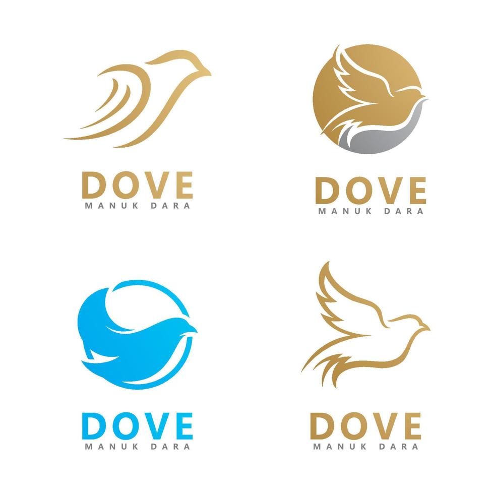 vogel duif logo sjabloon vectorillustratie vector