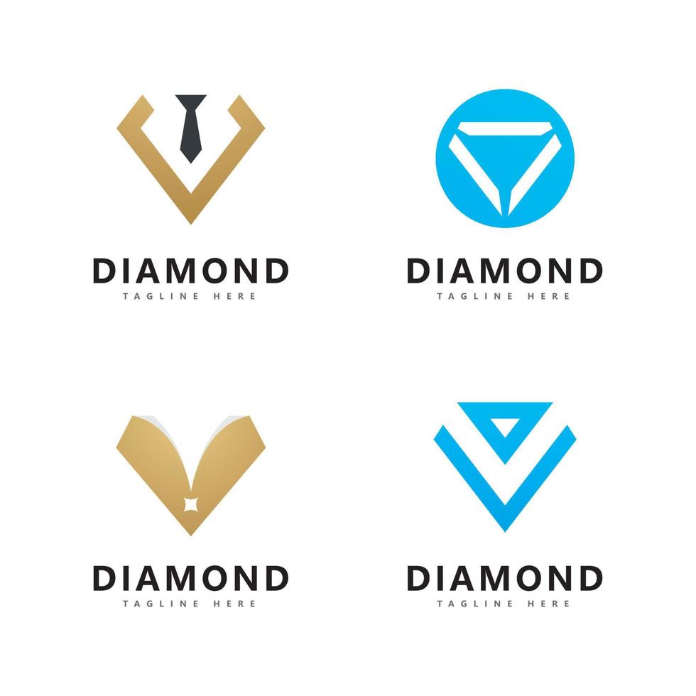 diamant logo vector ontwerpsjabloon