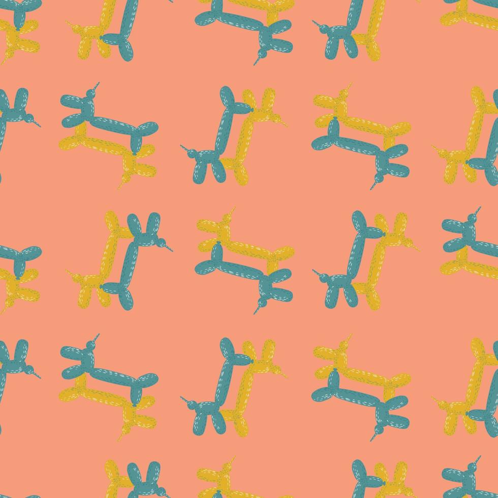 naadloze patroon ballon honden. achtergrond van circus zeepbel dier in doodle stijl. vector