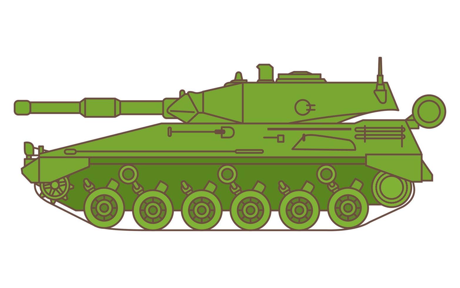Argentijnse moderne tank. gepantserd rupsvoertuig met torentjes en een kanon. vlakke afbeelding. vector.isolated op een witte achtergrond. vector