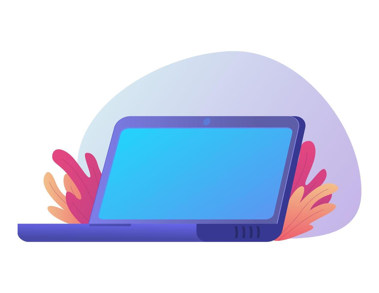 open laptop met lege screen.work computer met een lege screen.isolated op witte background.laptop in schuine position.design concept voor zaken, marketing moderne vlakke stijl illustratie vector. vector