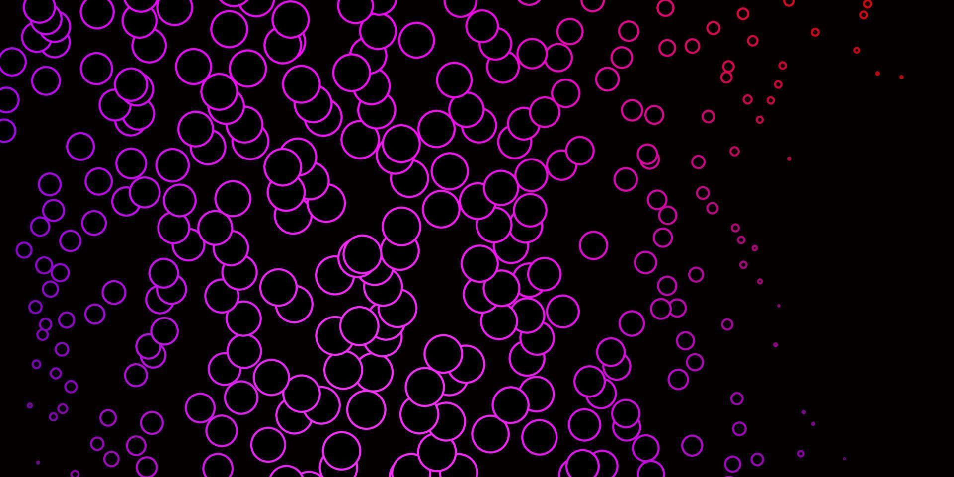 donkerroze, rode vectorachtergrond met cirkels. vector