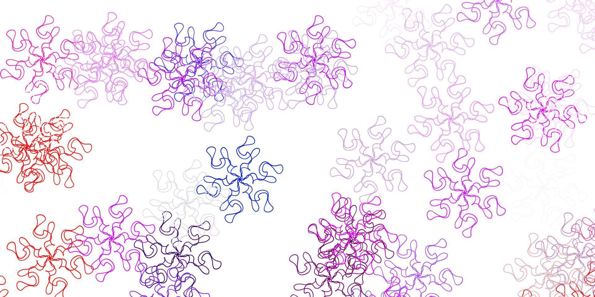 lichtblauwe, rode vector natuurlijke achtergrond met bloemen.