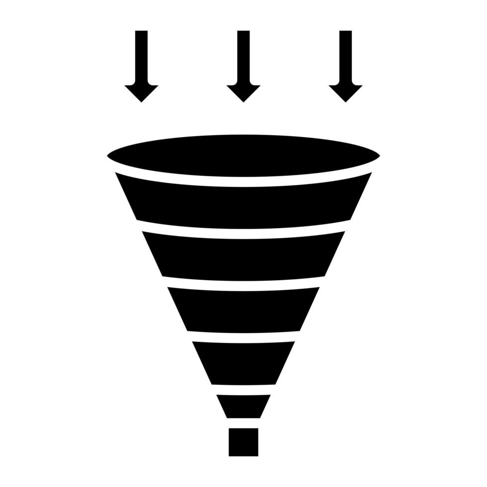 trechterdiagram lijn icoon vector
