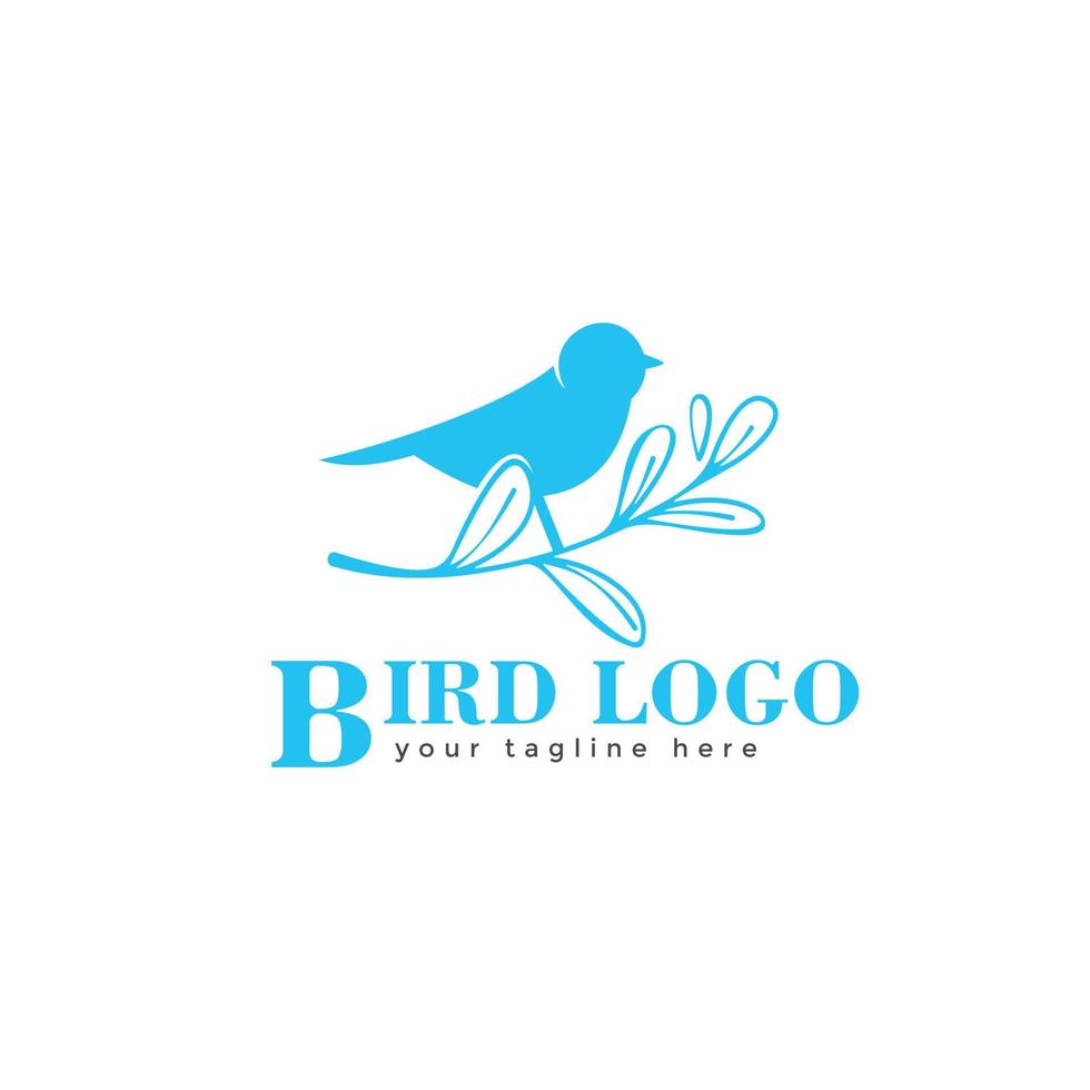 vogel in tak logo-ontwerp vector