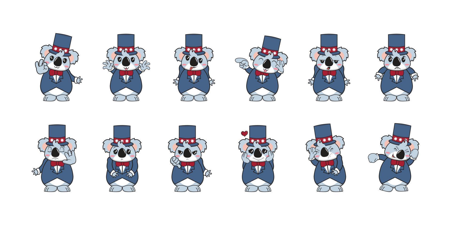 koala schattig vector sticker emotie cartoon ontwerp