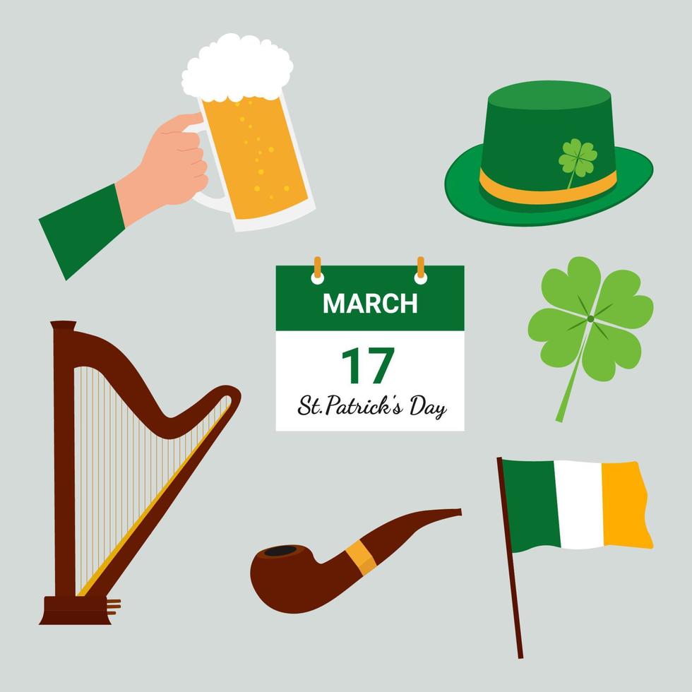 st. patrick's day vector design elementen set