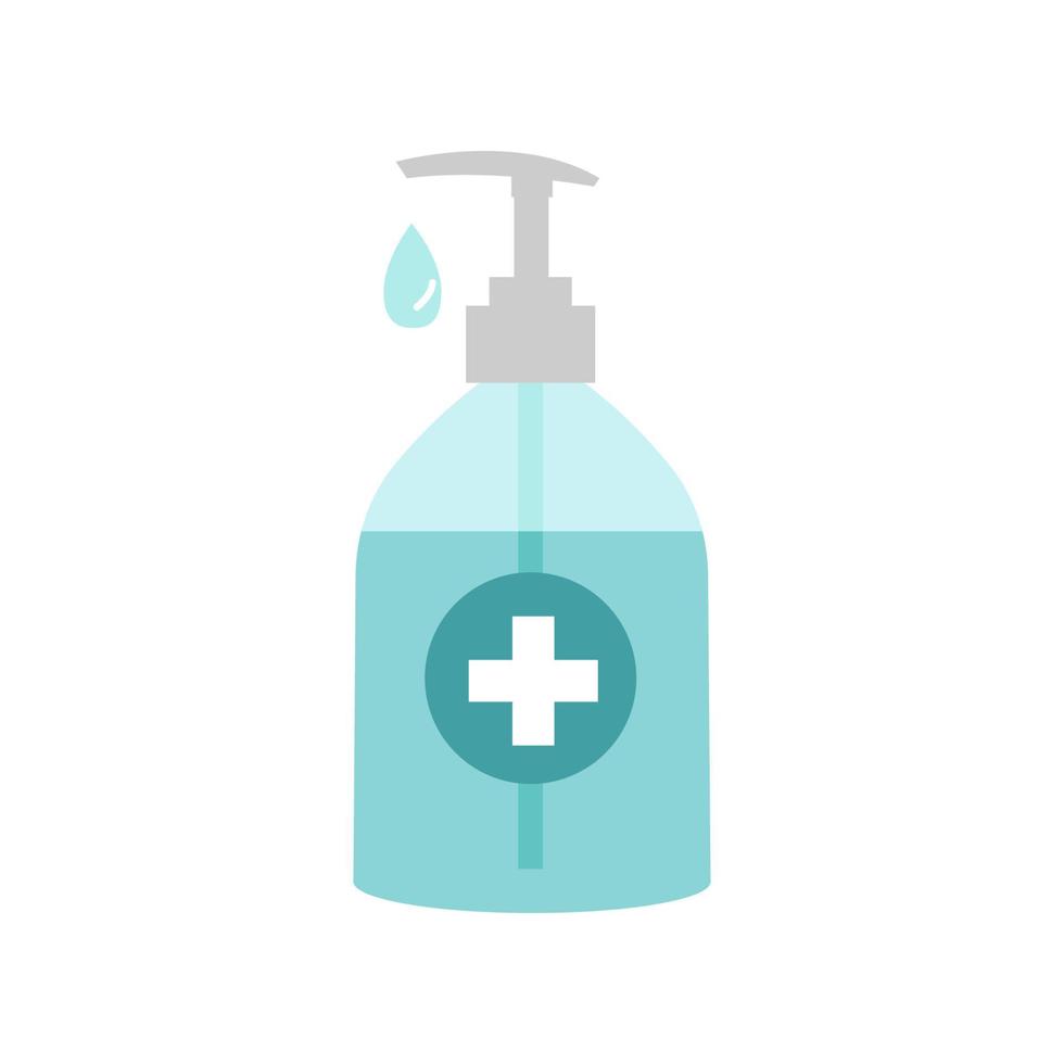hand sanitizer pomp fles, wasgel, alcohol gel.vector illustratie geïsoleerd op een witte achtergrond vector