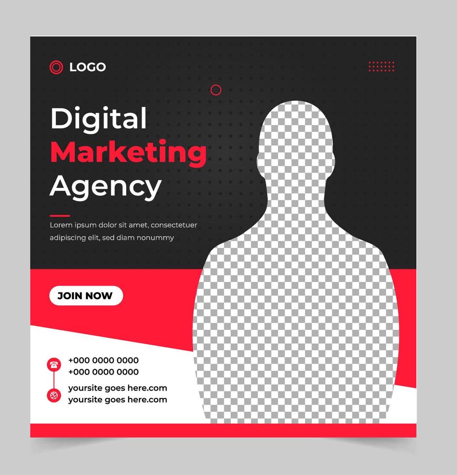 digitale marketing postbanner, digitale marketing sociale media postbanner. zakelijke marketing postbanner. digitale marketingbanner. vector