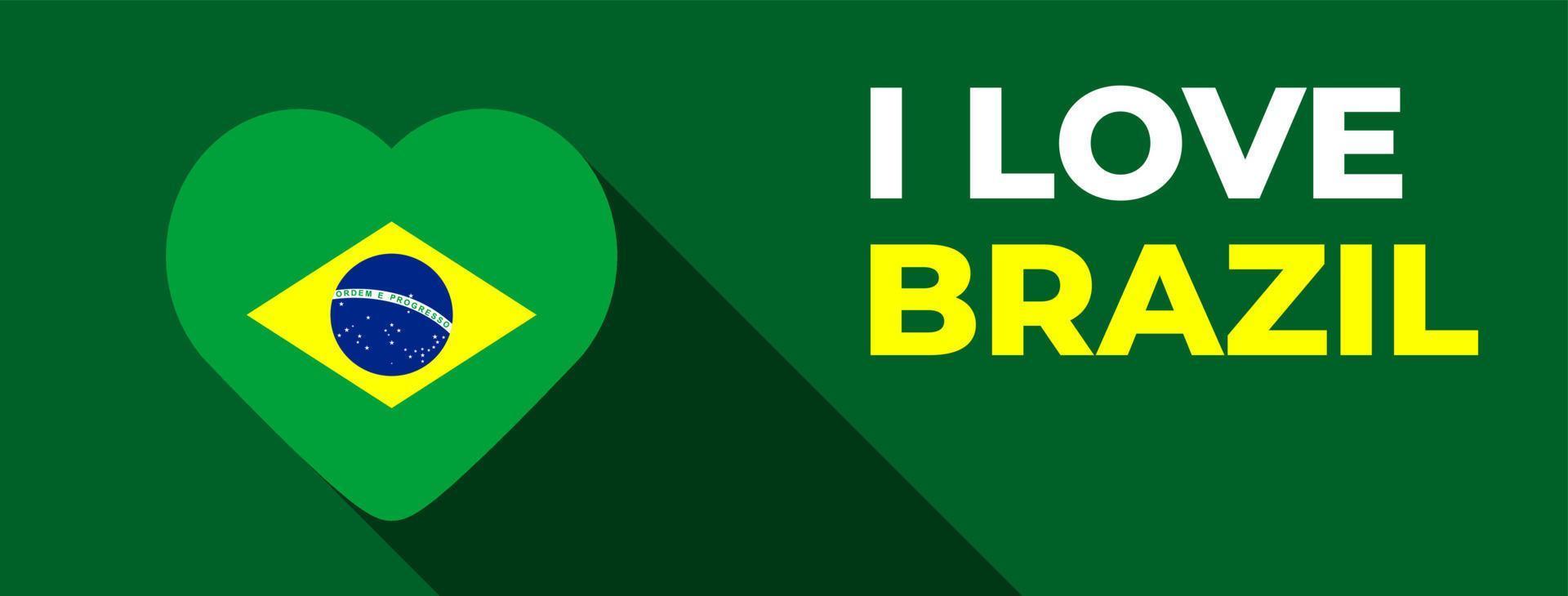 braziliaanse vlag. vectorillustratie. Brazilië nationale vlag instellen vectorillustratie. ik hou van Brazilië vectorillustratie. vector