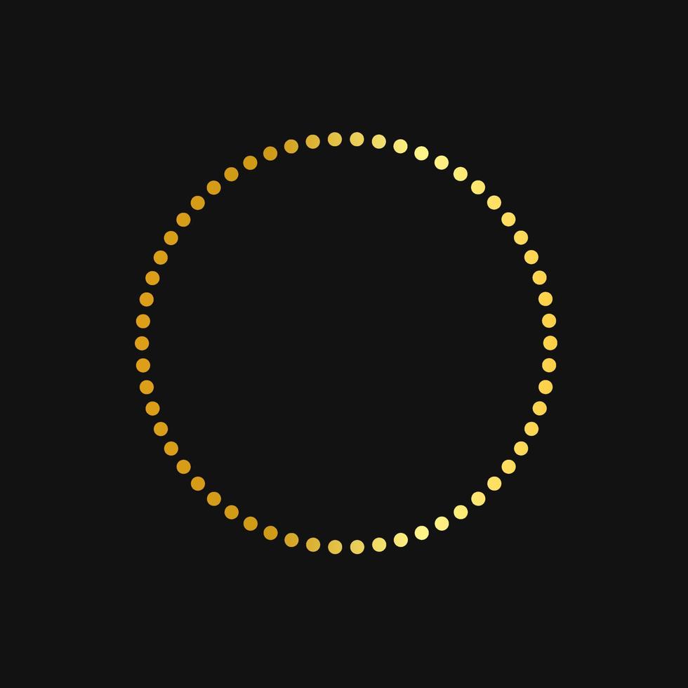 strass ontwerp textiel strass stoffen print bewerkbare contour cirkel pictogram ontwerpsjabloon met gouden kleur vector