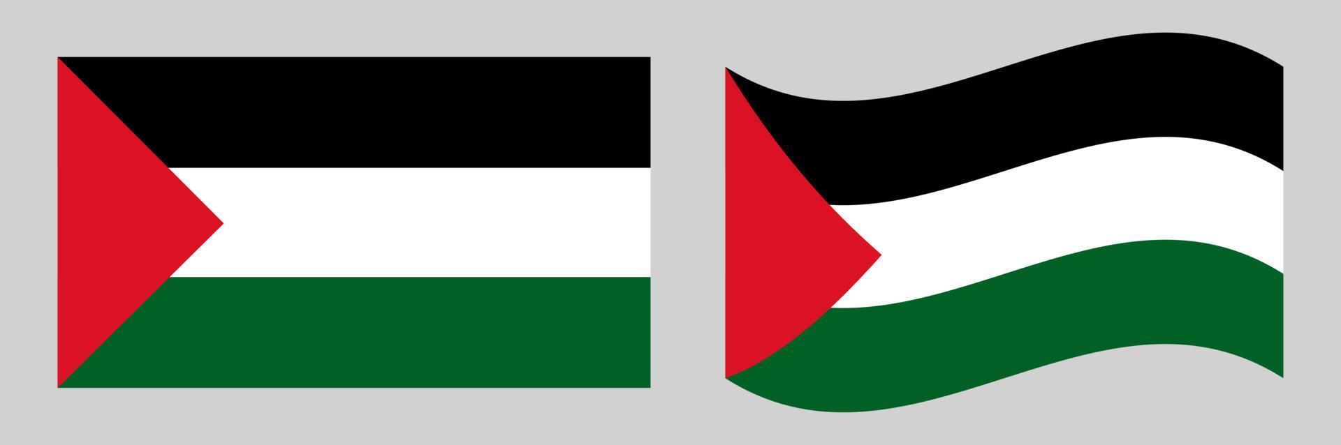 vlag van Palestina. Palestina nationale vlag vector ontwerpset.