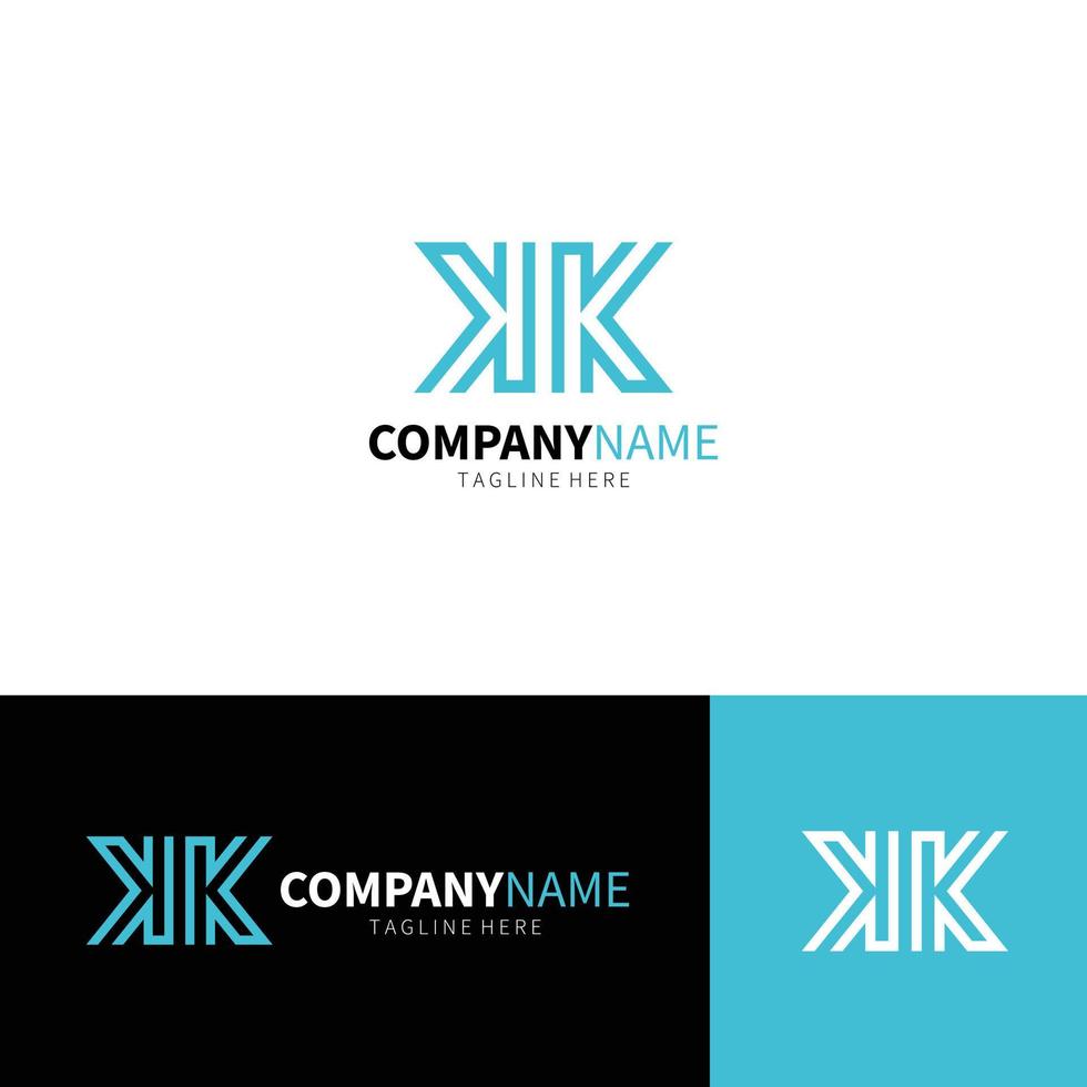 brief kk logo ontwerpsjabloon vector