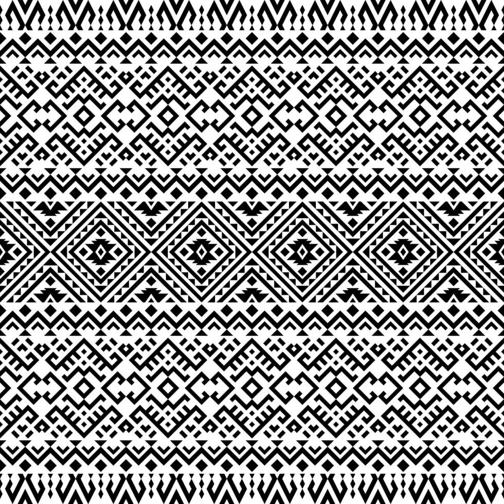 naadloze etnische patroon achtergrond textuur ontwerp vector in zwart witte kleur
