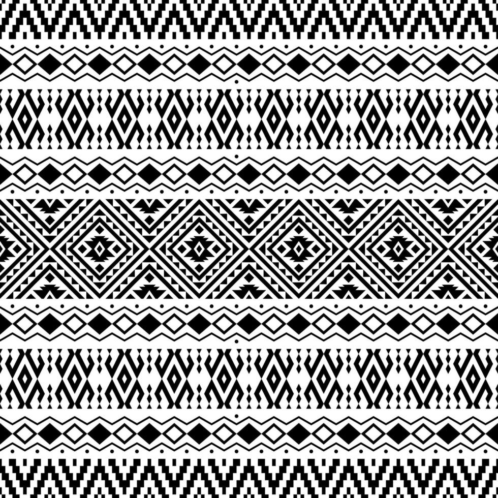 tribal etnische naadloze patronen achtergrond textuur ontwerp vector in zwart witte kleur