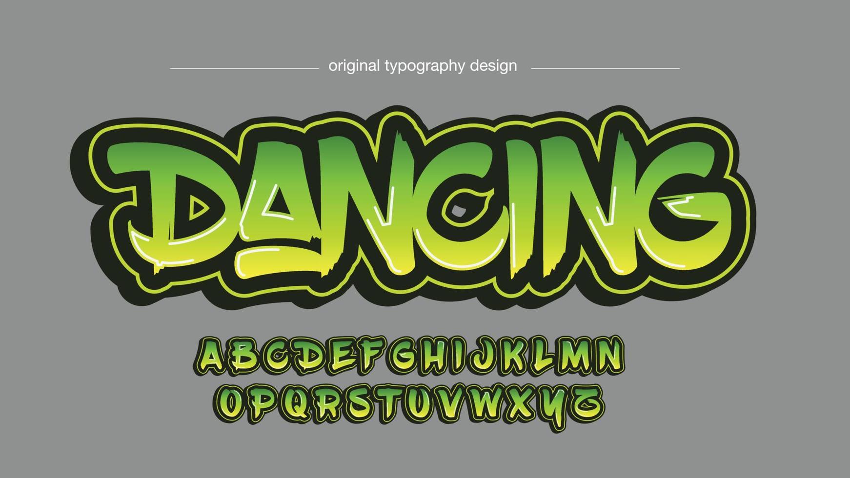 groen en geel vet penseel graffiti typografie vector