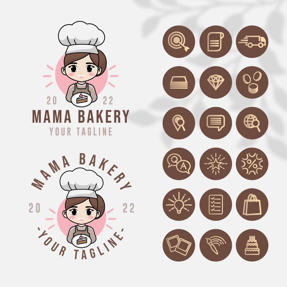 chef keuken logo voor food restaurant en café sjabloon met icoon vector