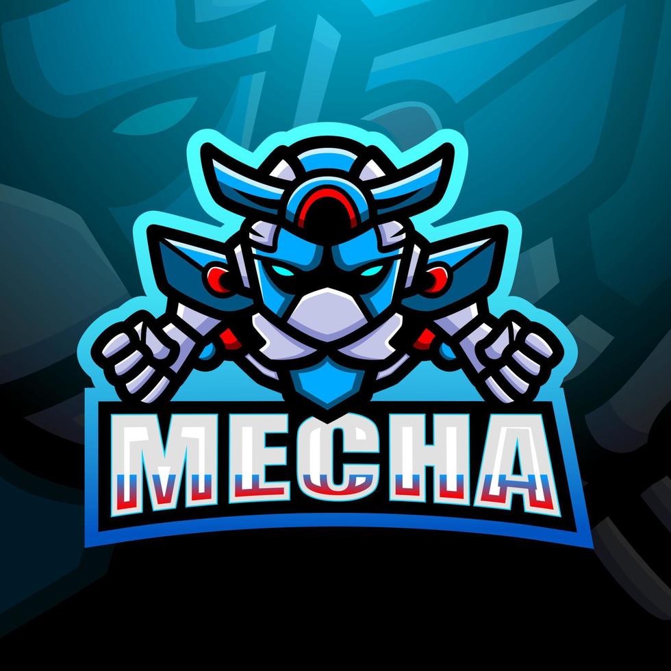 mecha mascotte esport logo ontwerp vector