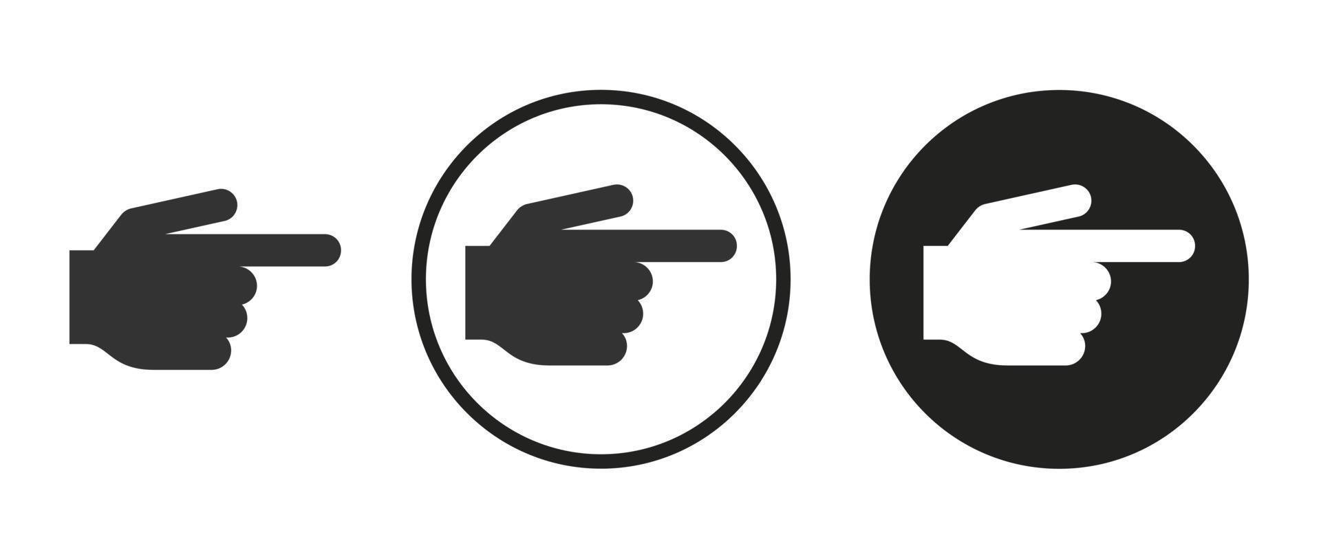 rechts handpictogram. web pictogrammenset. pictogrammen collectie. eenvoudige vectorillustratie. vector