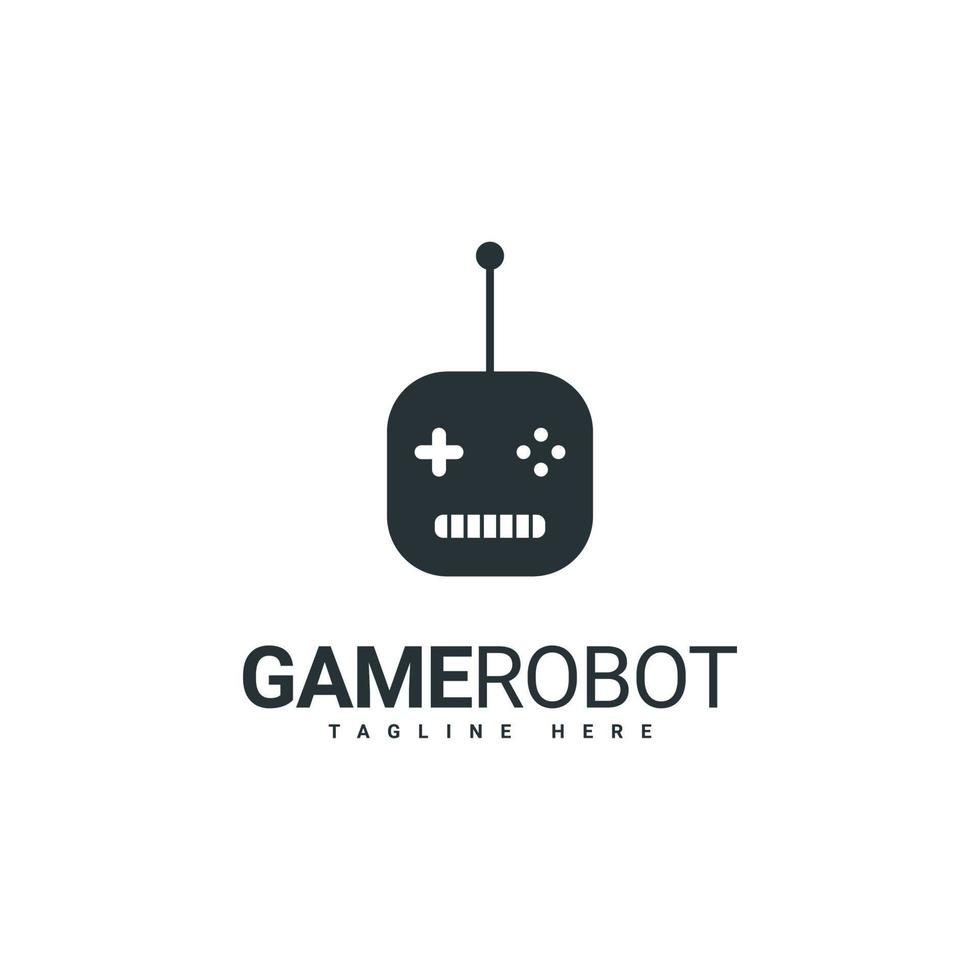 game robot logo-ontwerp, een combinatie van joystick en robot vector