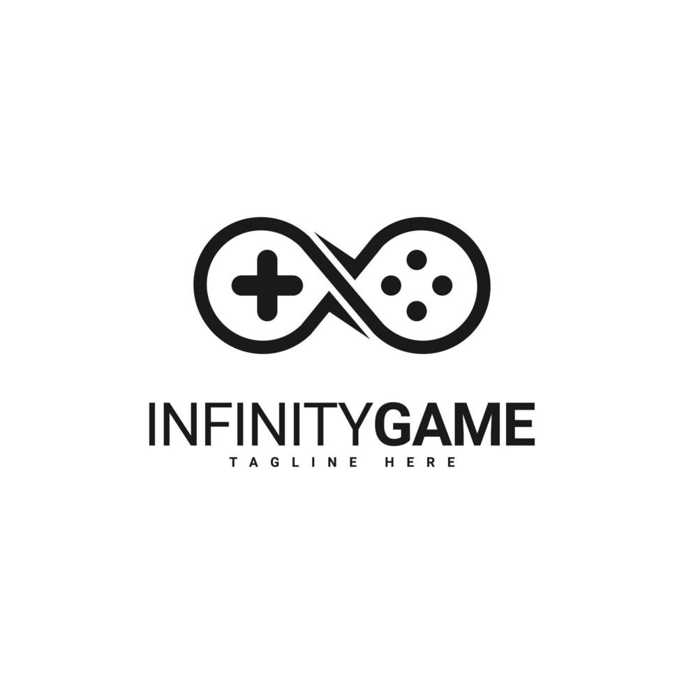 eenvoudig en schoon infinity game-logo-ontwerp, geschikt voor gamers vector