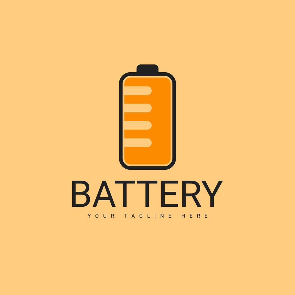 eenvoudig batterijpictogram logo ontwerpsjabloon vector