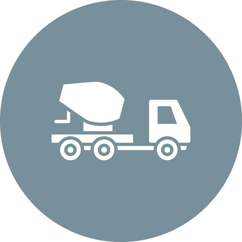 betonmixer vrachtwagen glyph cirkel bakground icon vector