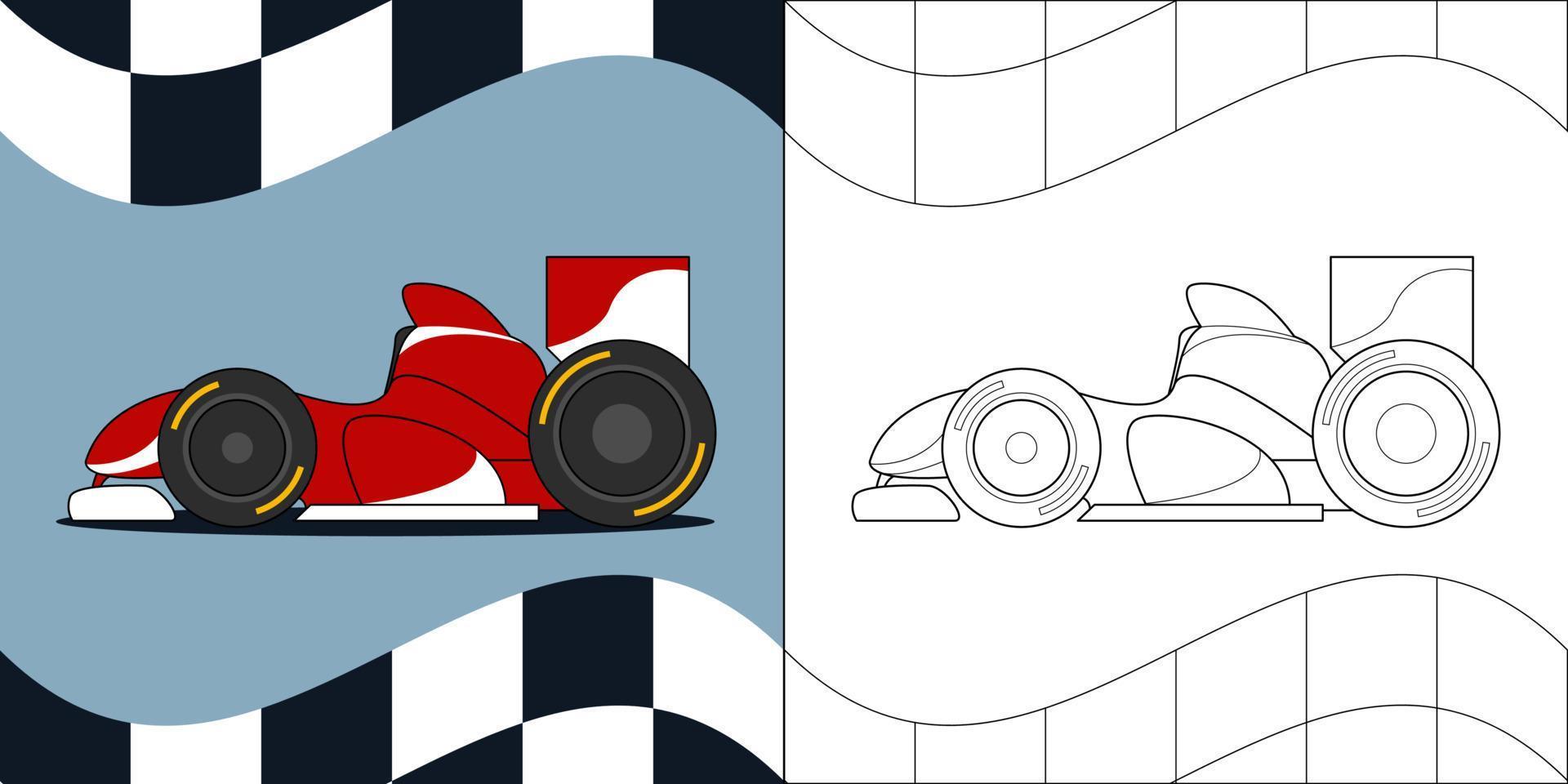 racewagen geschikt voor kinder kleurplaten pagina vectorillustratie vector