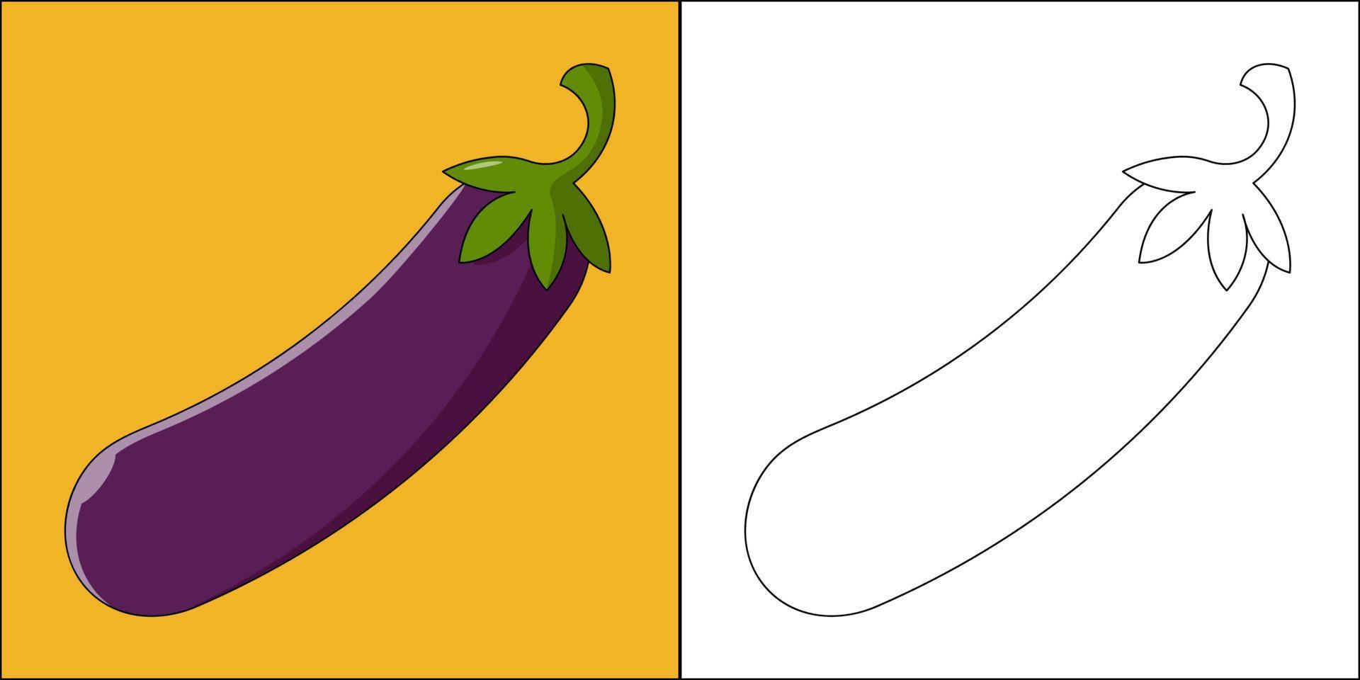 aubergine geschikt voor kinder kleurplaten pagina vectorillustratie vector