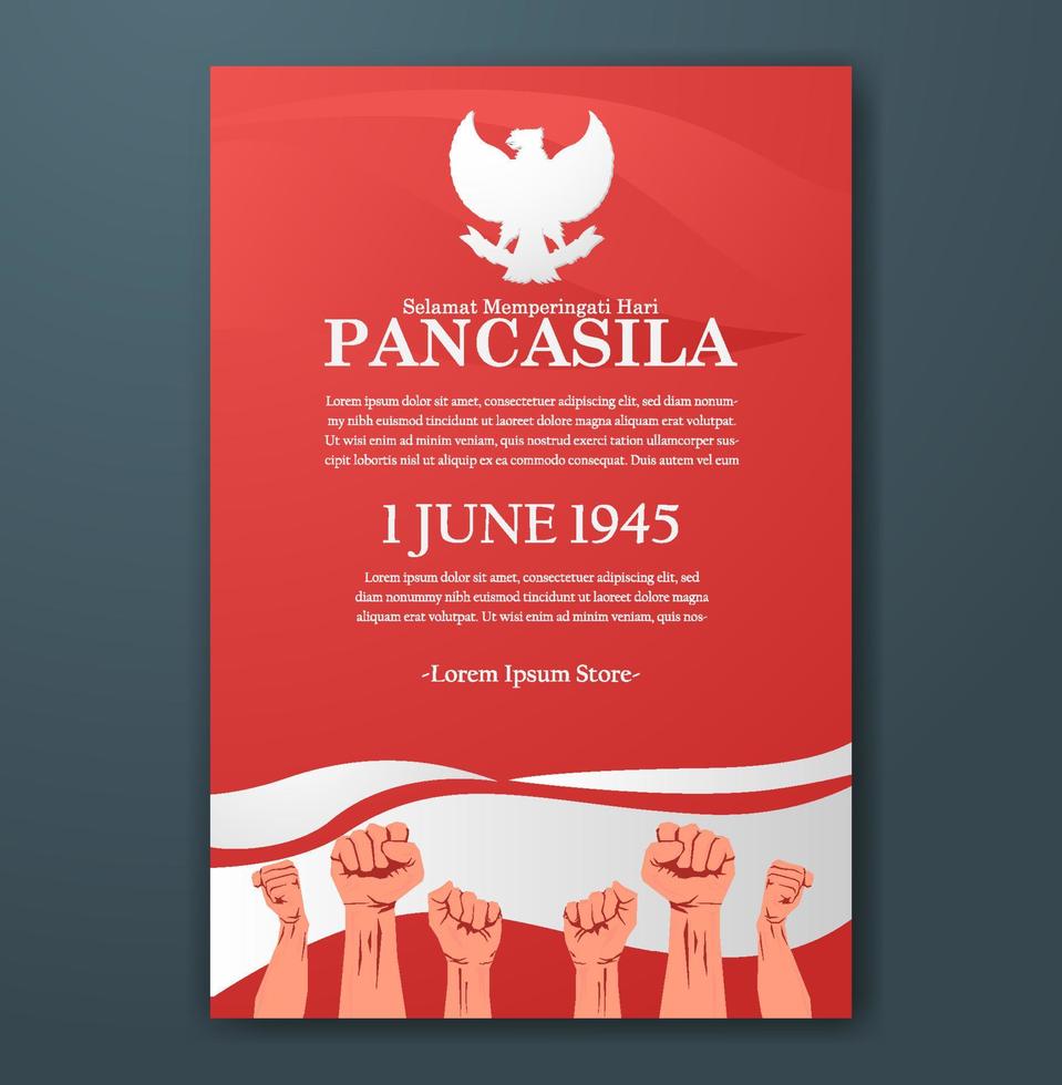 selamat hari pancasila betekent gelukkige pancasila dag social media post groet poster vector