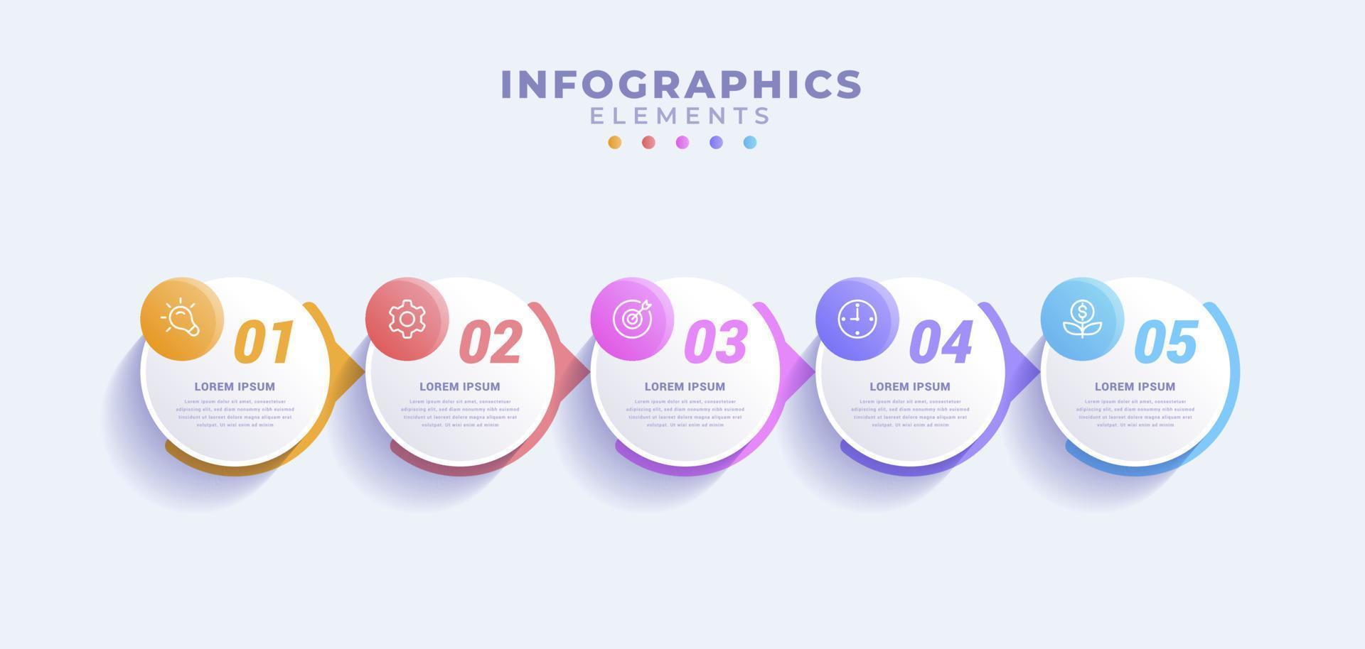 zakelijke infographic sjabloon met vijf opties of proces vector