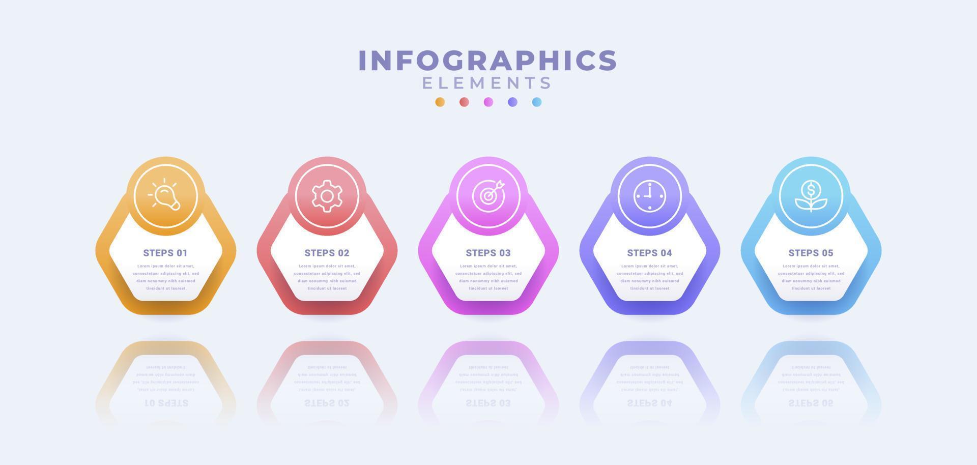 zakelijke infographic sjabloon met vijf opties of proces vector