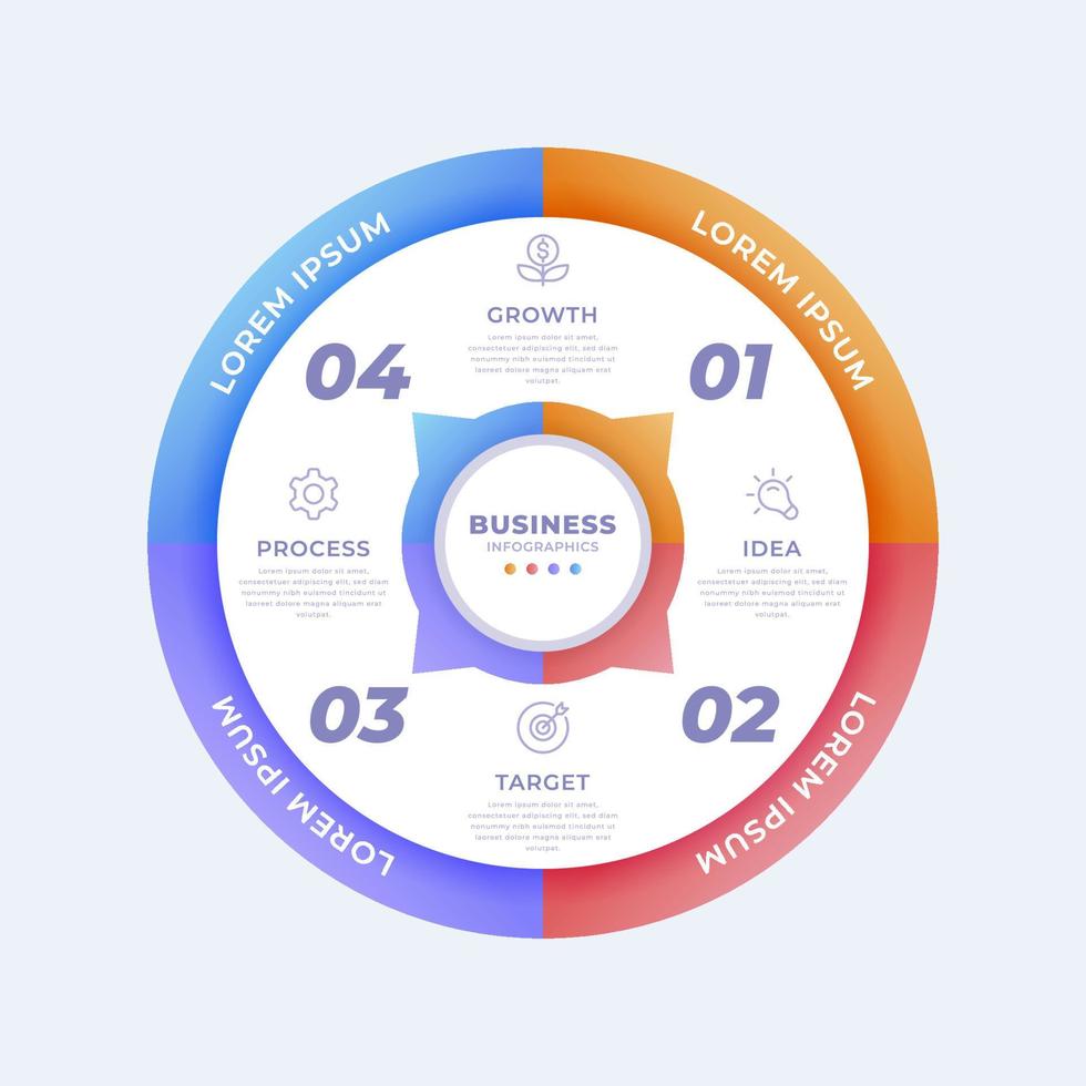 realistische infographic sjabloon voor cirkeldiagram vector