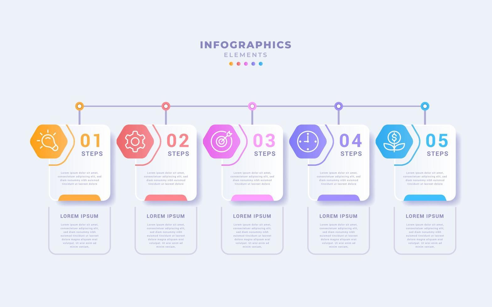 zakelijke infographic sjabloon met vijf stappen vector