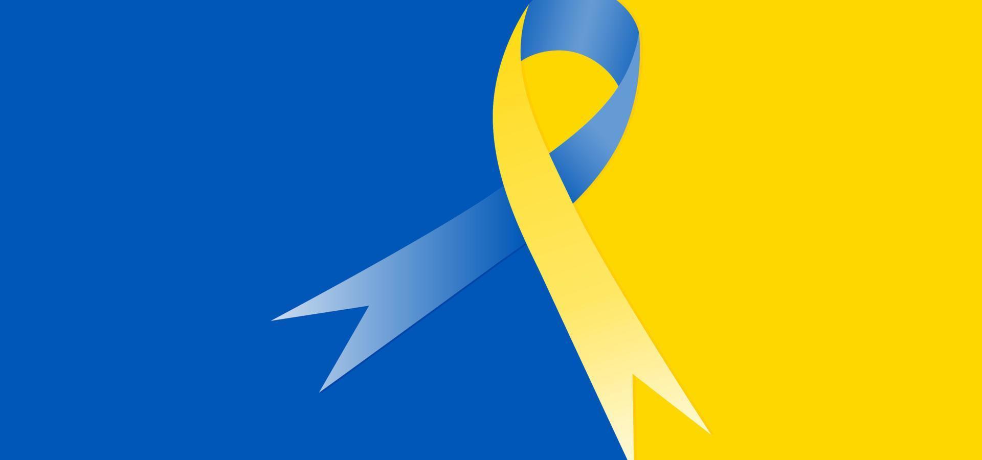 blauwe en gele achtergrond met het symbool van het vredeslint voor oekraïne. vector illustratie