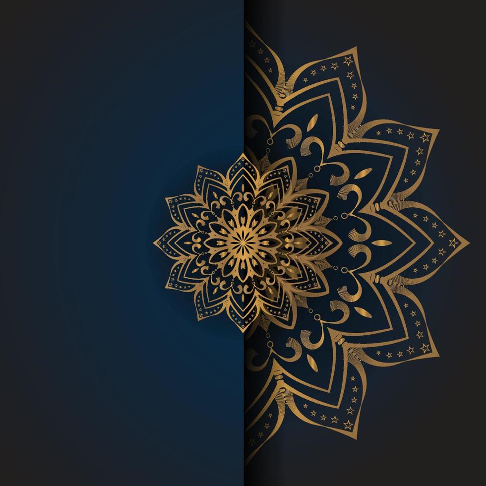 luxe sier mandala ontwerp achtergrond in goud kleur gratis vector