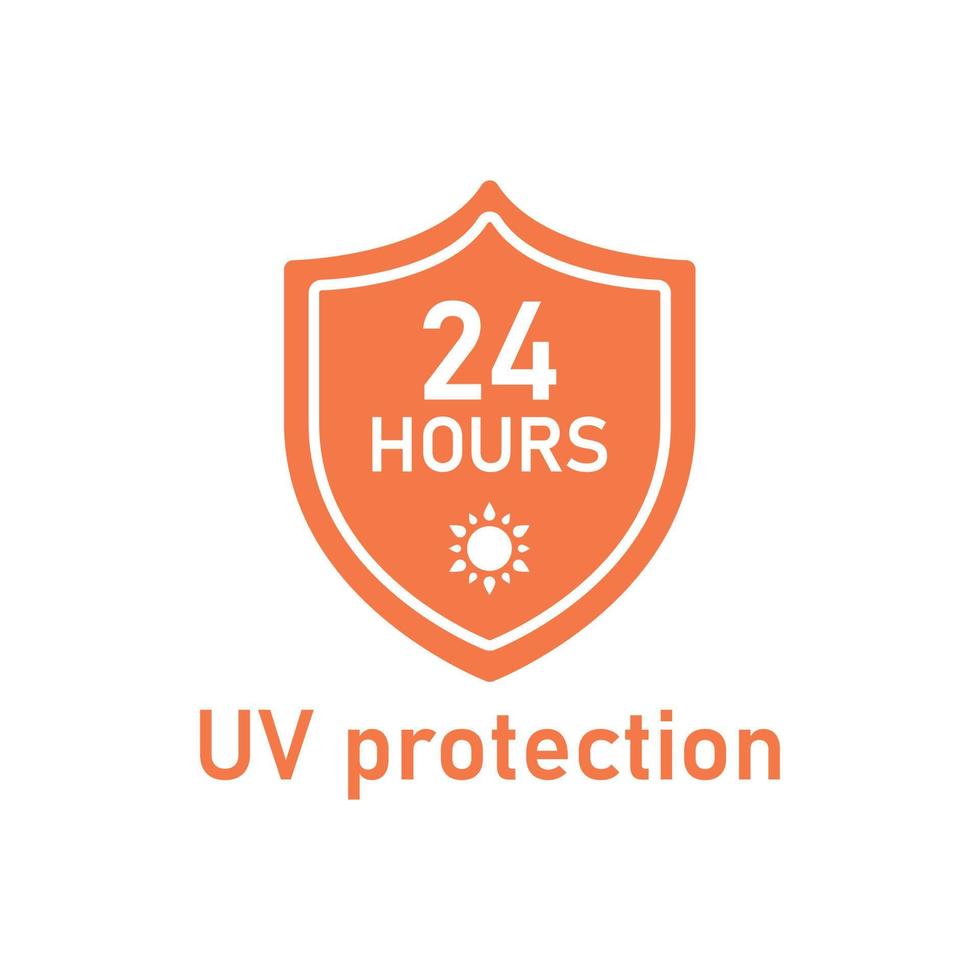 uv-bescherming 24 uur icoon. huidverzorging symbool. vector