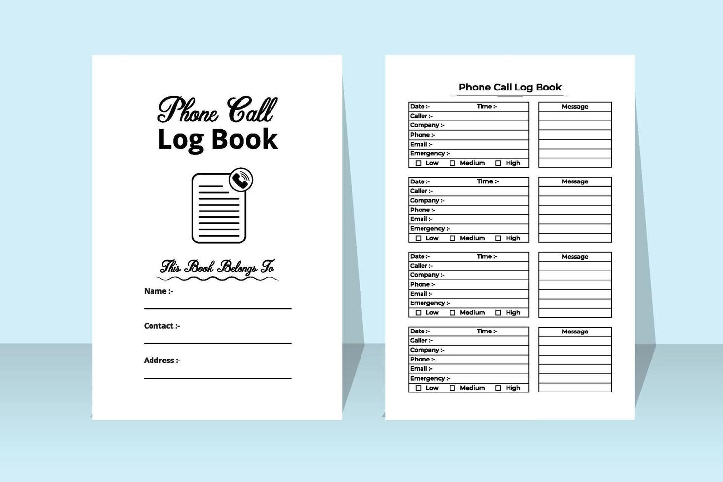 telefoongesprek notebook interieur voor het bedrijfsleven. dagelijkse zakelijke essentiële telefoongesprek-tracker-sjabloon. interieur van een logboek. zakelijke telefoontje checker en bericht tracker interieur. vector