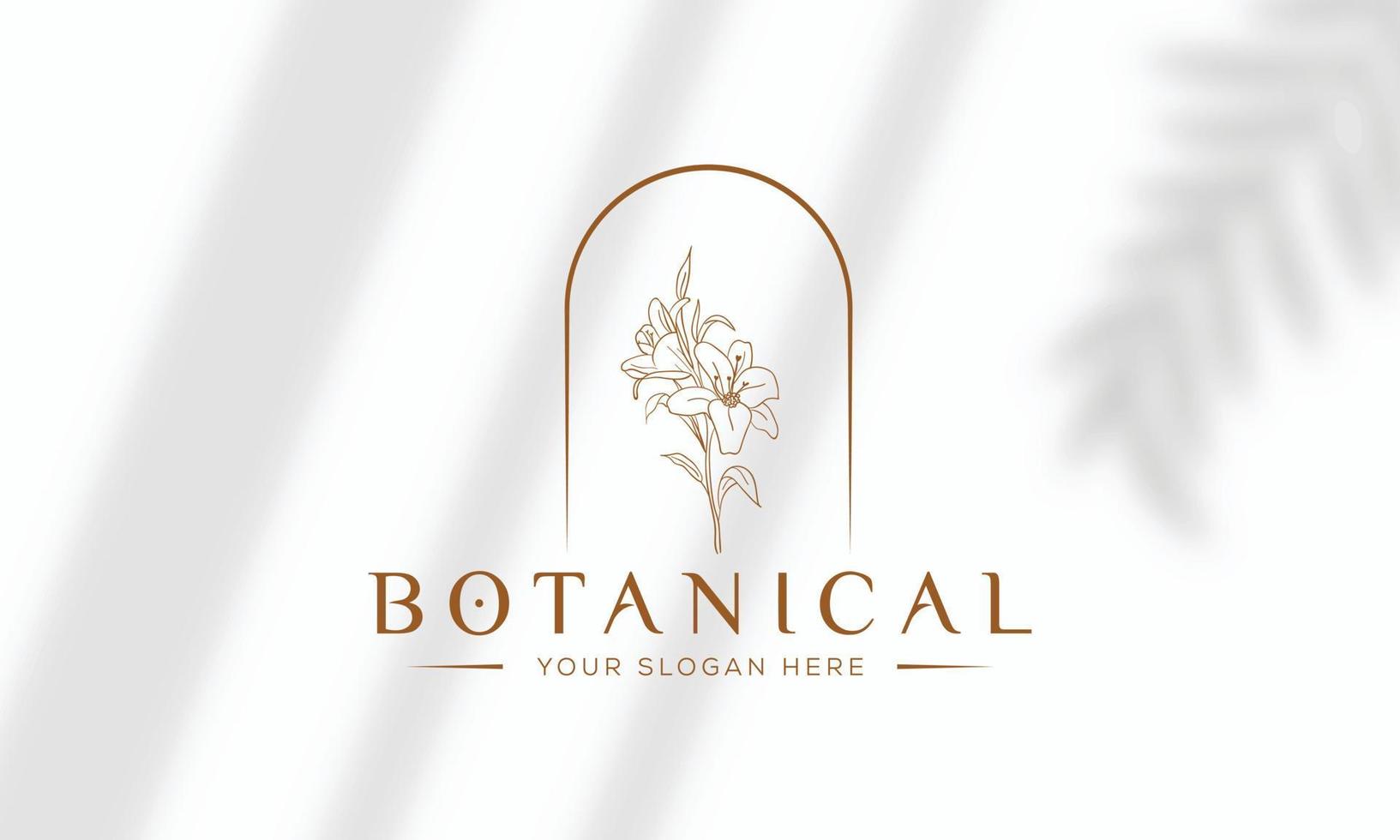 botanische bloemen element hand getekende logo met wilde bloemen en bladeren. logo voor spa en schoonheidssalon, boetiek, biologische winkel, bruiloft, floral designer, interieur, fotografie, cosmetica. vector