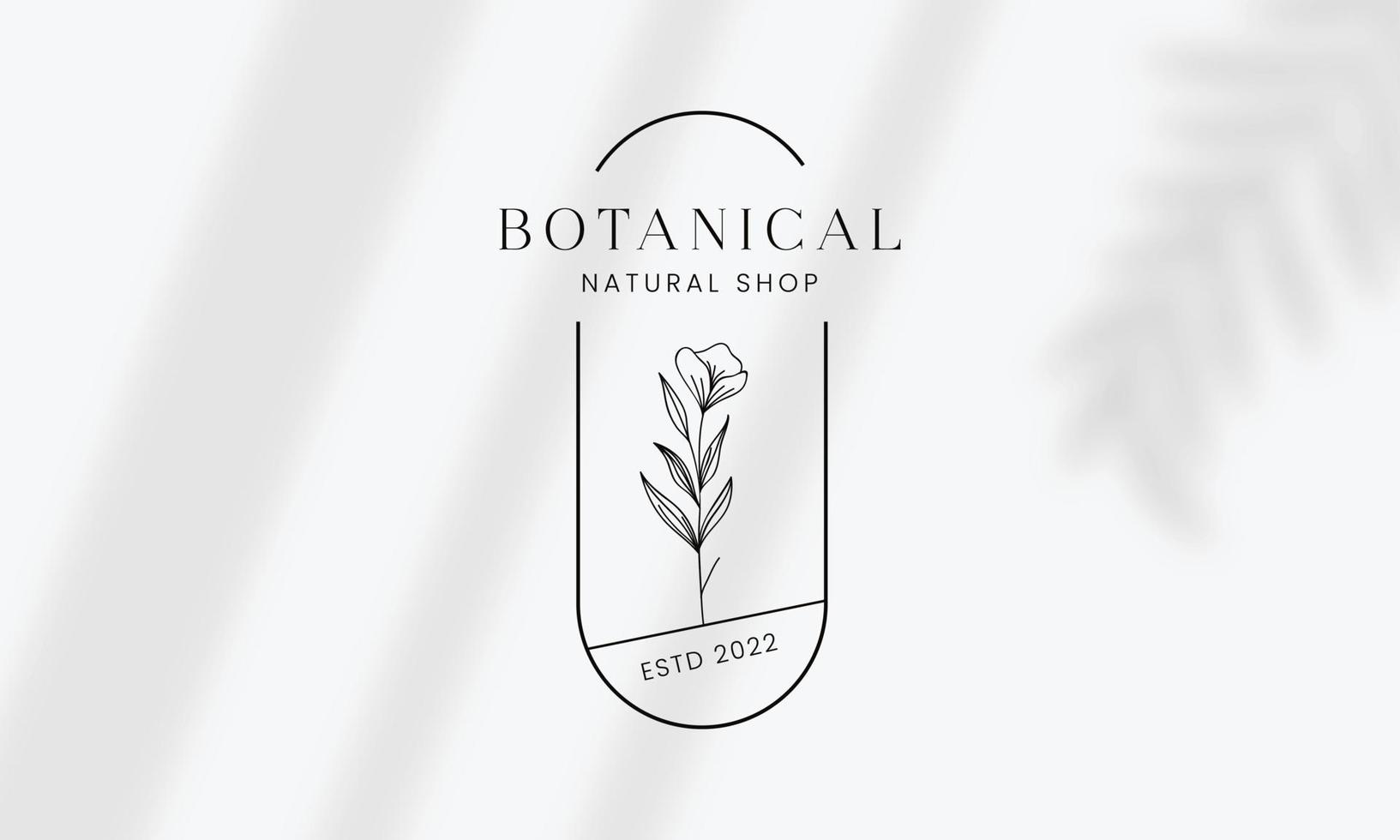 botanische bloemen element hand getekende logo met wilde bloemen en bladeren. logo voor spa en schoonheidssalon, boetiek, biologische winkel, bruiloft, floral designer, interieur, fotografie, cosmetica. vector