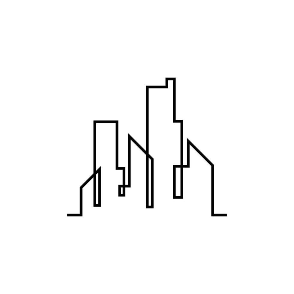 gebouw logo pictogram ontwerp lijntekeningen vector