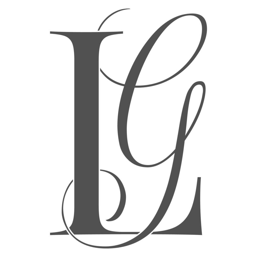 lg, gl, monogram-logo. kalligrafisch handtekeningpictogram. bruiloft logo monogram. moderne monogram symbool. koppels logo voor bruiloft vector
