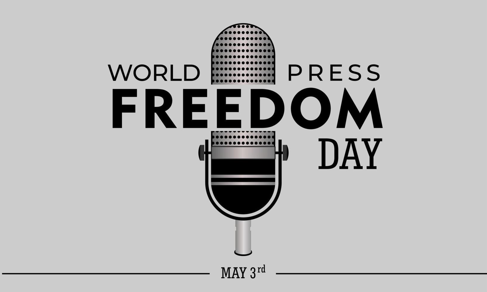 werelddag van de persvrijheid, 3 mei, vectorillustratie en tekst, eenvoudig ontwerp vector