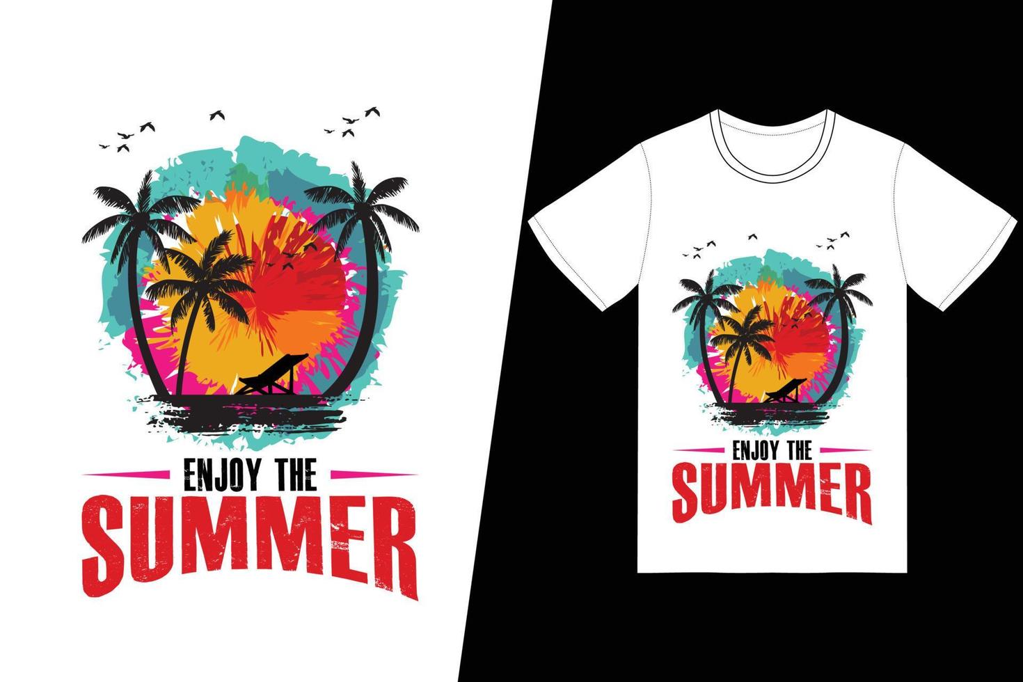 geniet van het zomerse t-shirtontwerp. zomer t-shirt ontwerp vector. voor t-shirt print en ander gebruik. vector