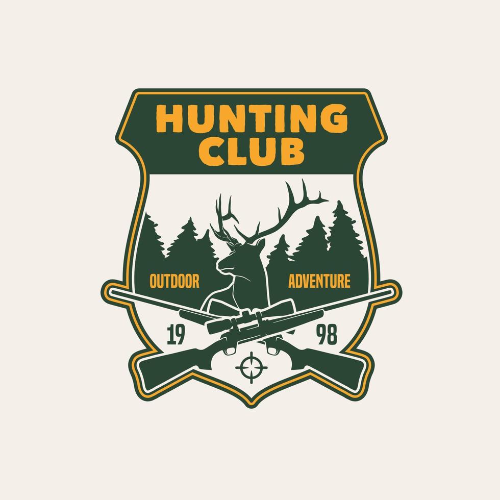 handgetekende jachtclub logo label badge vector